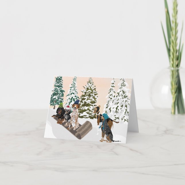 Coonhound Sledding Kort (Framsida)