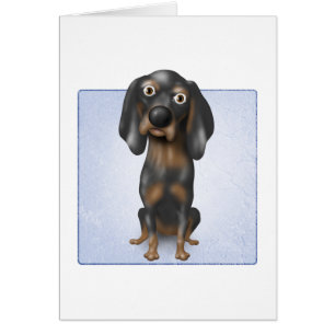 Coonhound (svart och solbränna) hälsningskort