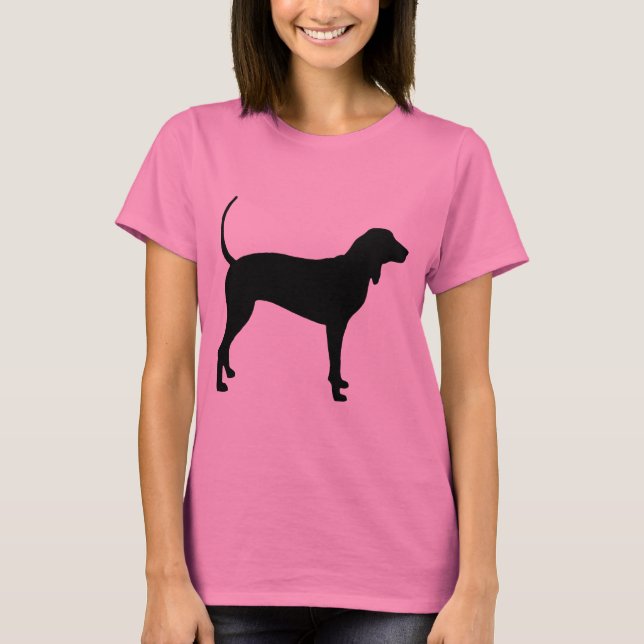 Coonhoundhund (svarten) t shirt (Framsida)