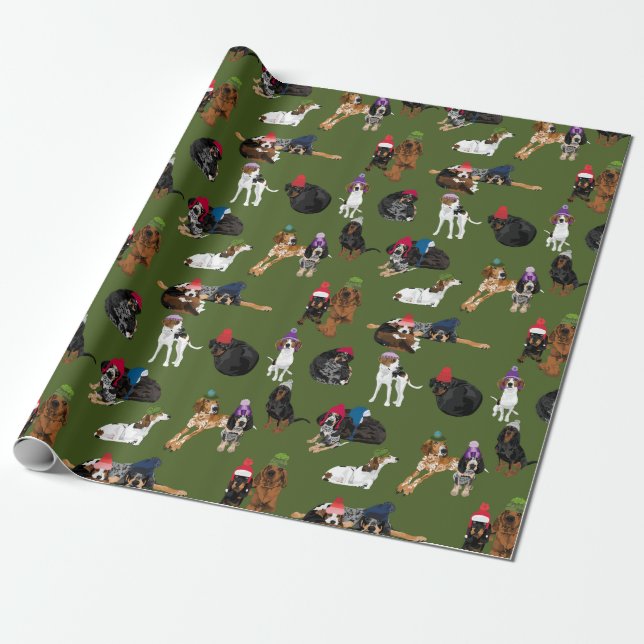 Coonhounds i Hats 2020 moss Presentpapper (Utrullad)