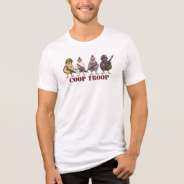 Coop Troop Funny 4th of July Military Hens  T Shirt