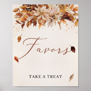 Cooper Autumn Flowers Marigold Favors-tecken Poster