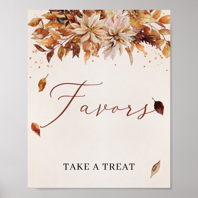 Cooper Autumn Flowers Marigold Favors-tecken Poster (Framsidan)