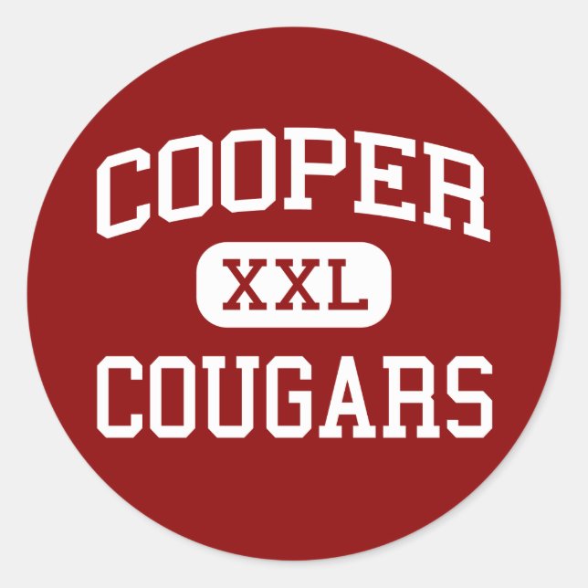 Cooper - Cougars - High School - Abilene Texas Runt Klistermärke (Framsida)