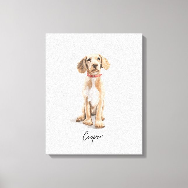 Cooper - Cute Puppy Illustration Canvastryck (Framsida)
