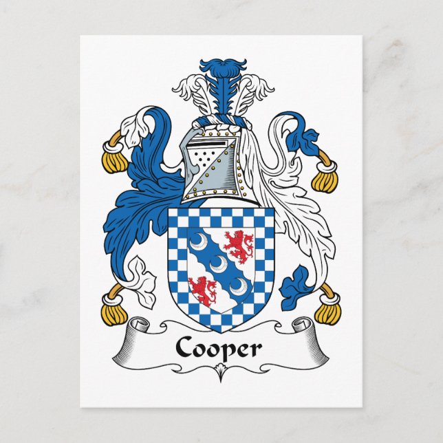 Cooper Family Crest Vykort (Framsida)