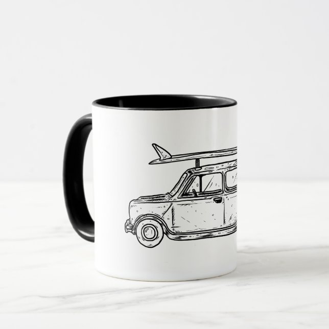 Cooper för kortkort för klassikerstrandstil mugg (Framsida vänster)