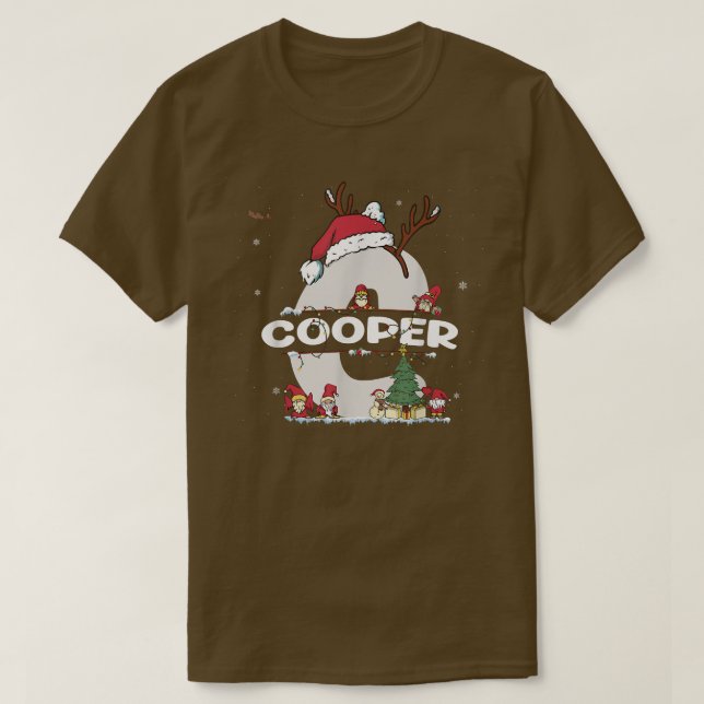 Cooper jul Shirt w Cooper Namn för roligt Xma T Shirt (Design framsida)