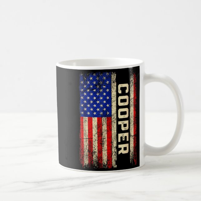 Cooper Last Name Shirt Cooper Name American Flag F Kaffemugg (Höger)