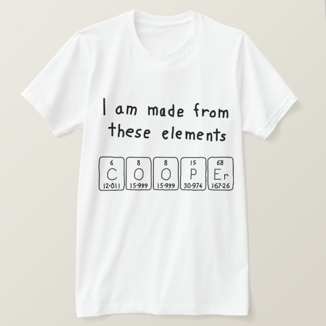 Cooper Periodiska bord namn-skjorta T-shirt (Design framsida)