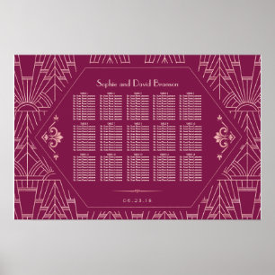 Cooper Ro Underbar Gatsby Bröllop Seatschdiagram Poster
