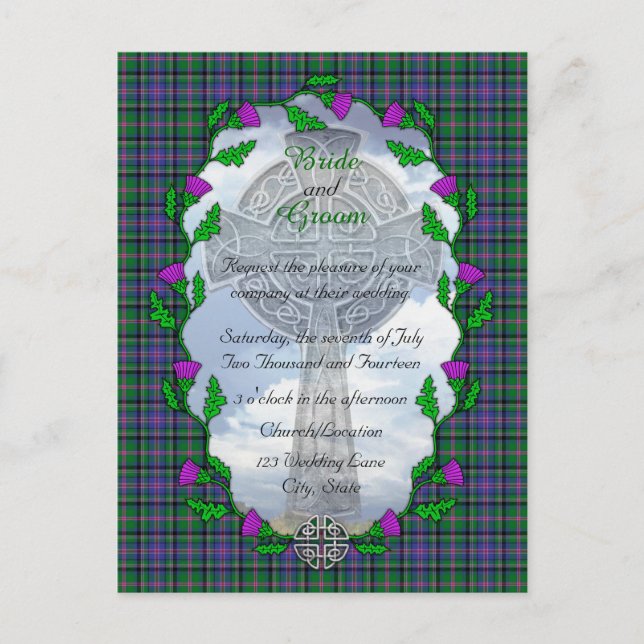 Cooper Scottish Wedding-inbjudan Inbjudan Vykort (Framsida)