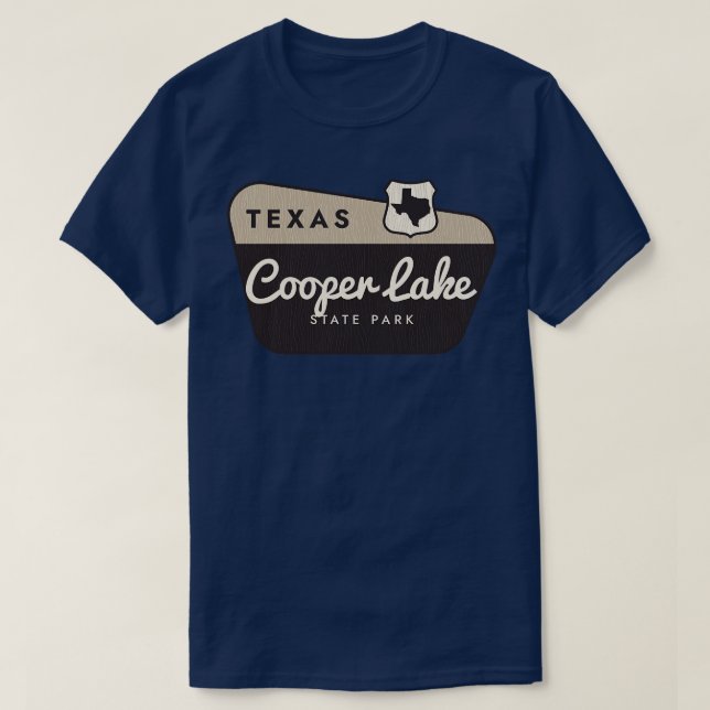 Cooper Sjö State Park Texas Välkomsttecken T Shirt (Design framsida)