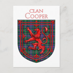 Cooper Tartan skotsk rutig lejonuppror Vykort