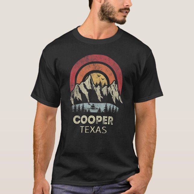 Cooper Texas Mountain Sunset Sunrise Kayaking T Shirt (Framsida)
