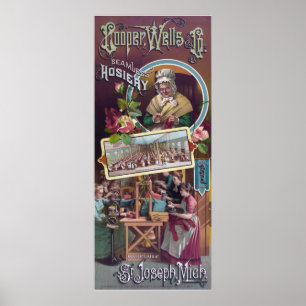 Cooper, Wells & Co., sömlös hosiery Poster