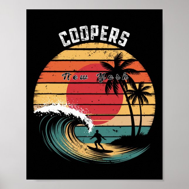 Coopers Beach New York Strand Surfing  Poster (Framsidan)