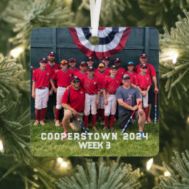 Cooperstown Baseball Anpassningsbar Year Side Roli Julgransdekoration