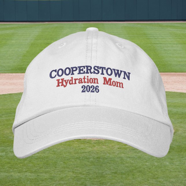 Cooperstown Hydration Mom | Funny Baseball Mom Broderad Keps (Skapare uppladdad)