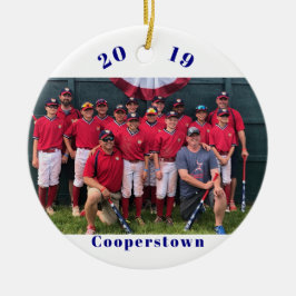 Cooperstown Lagfoto / Anpassat basebollminne Julgransprydnad Keramik