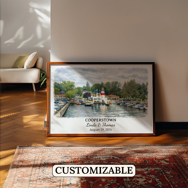 Cooperstown New York Affisch, Akvarell, Anpassad Poster (Skapare uppladdad)