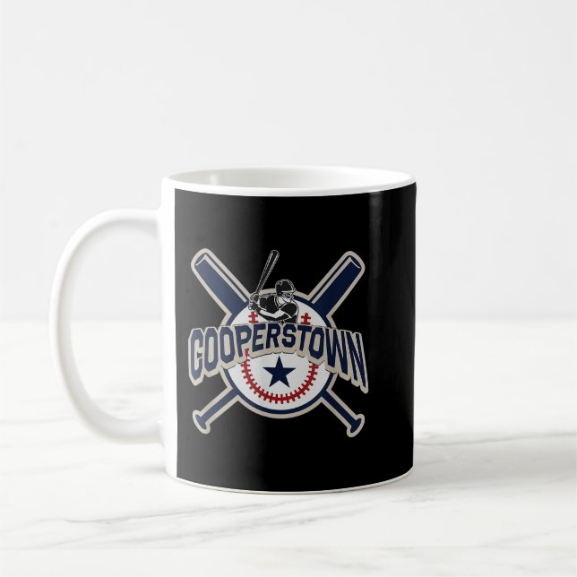 Cooperstown New York Baseball Game Family Vacacati Kaffemugg (Vänster)