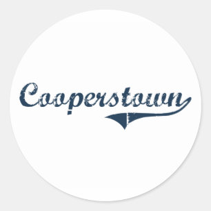 Cooperstown New York klassikerdesign Runt Klistermärke
