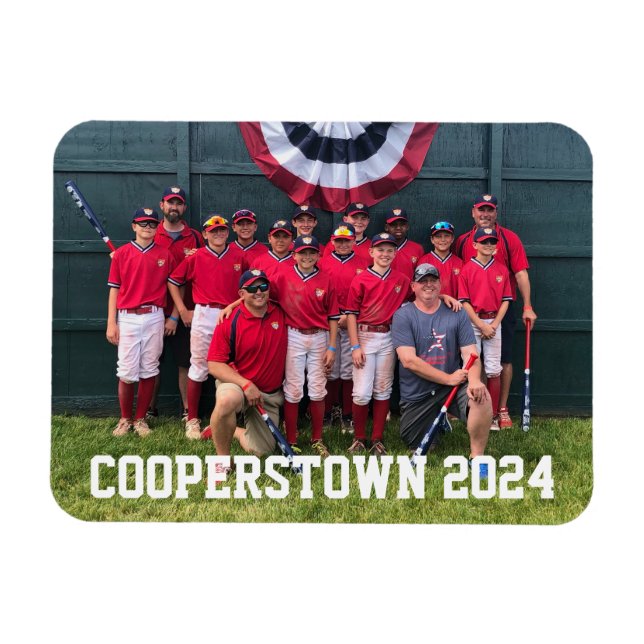 Cooperstown NY Baseball Anpassningsbar Team Photo Magnet (Horisontell)
