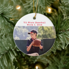 Cooperstown NY Baseball Photo Roligt Facts Memory Julgransprydnad Keramik