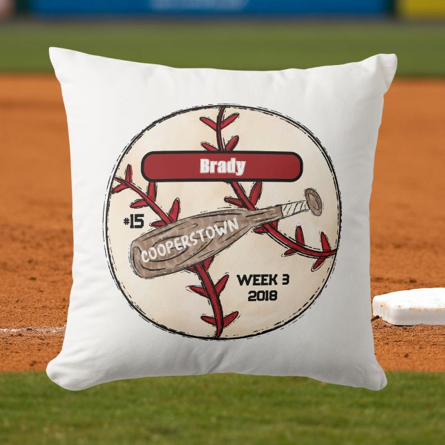 Cooperstown NY Baseball Roligt Facts Commemorative Kudde (Skapare uppladdad)
