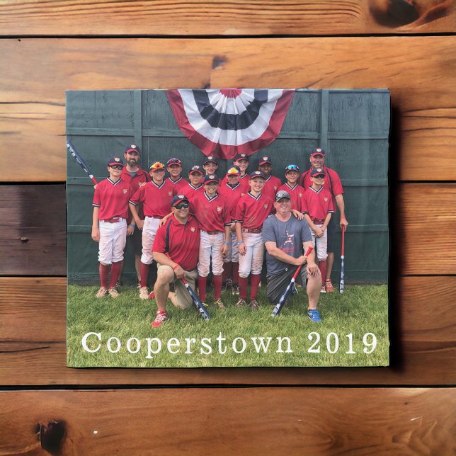 Cooperstown NY Baseball Team Photo Year Keepsaké Fleecefilt (Skapare uppladdad)