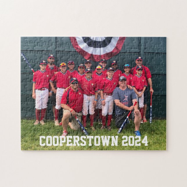 Cooperstown NY Baseball Team Photo Year Pussel (Horisontell)