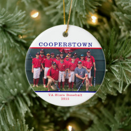 Cooperstown NY Baseboll Lag Foto Lag Namn Fakta Julgransprydnad Keramik