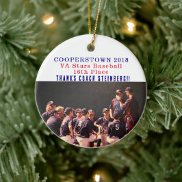 Cooperstown NY Coacher Gift Baseball Team Photo Julgransprydnad Keramik