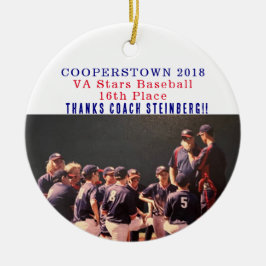 Cooperstown NY Coacher Gift Baseball Team Photo Julgransprydnad Keramik