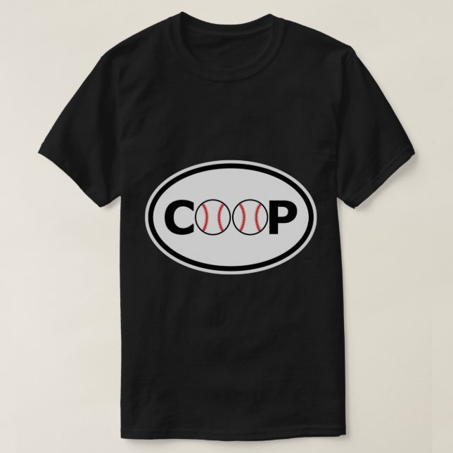Cooperstown NY Coop New York Oval Euro Bumper Stic T Shirt (Design framsida)