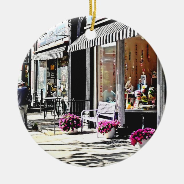 Cooperstown NY - Gift Shop and Restaurants Julgransprydnad Keramik (Framsidan)