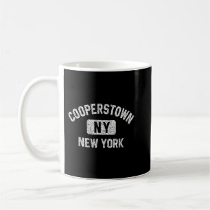 Cooperstown NY New York Gym Stil Distress White Kaffemugg
