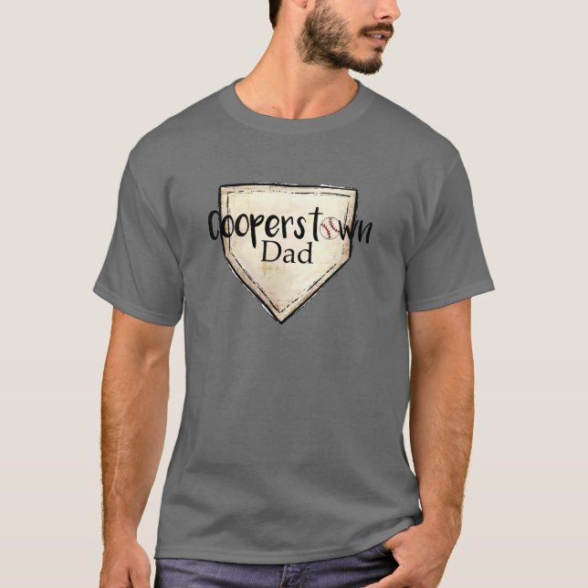 Cooperstown NY Pappa Cute Baseball Tournament T Shirt (Framsida)