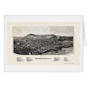 Cooperstown panorama- karta för NY - 1890 Hälsningskort