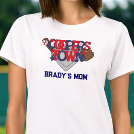 Cooperstown Patriotic Baseball Players bas i Mamma T Shirt