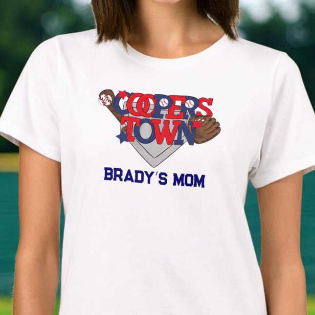 Cooperstown Patriotic Baseball Players bas i Mamma T Shirt (Skapare uppladdad)