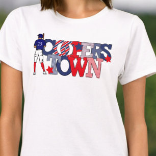 Cooperstown Patriotic Brev Baseball Player År T Shirt