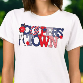 Cooperstown Patriotic Brev Baseball Player År T Shirt