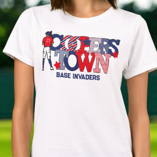 Cooperstown Patriotic Brev Baseball Team Namn T Shirt