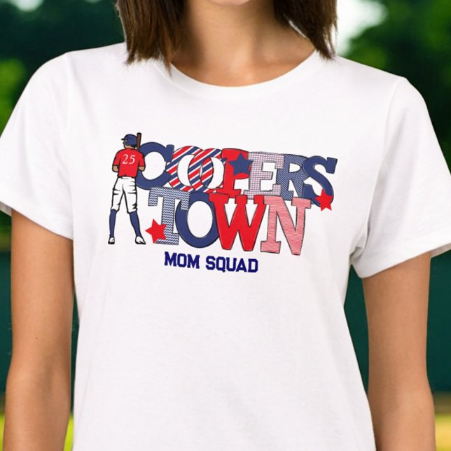Cooperstown Patriotic Mamma Squad Baseball T Shirt (Skapare uppladdad)