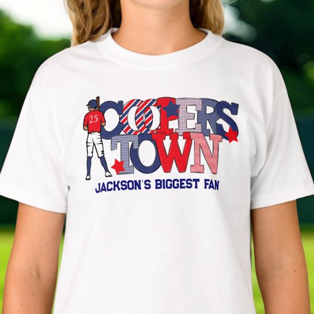 Cooperstown Patriotic Syskon Sister Baseball T Shirt (Skapare uppladdad)