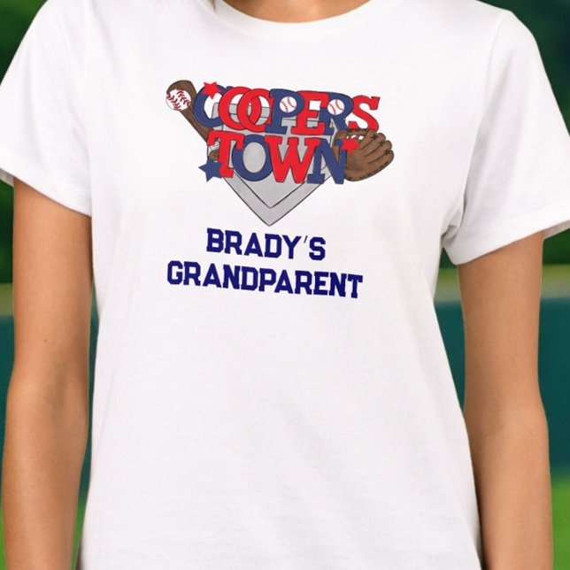 Cooperstown Patriotisk Basebollspelare Farförälder T Shirt (Skapare uppladdad)