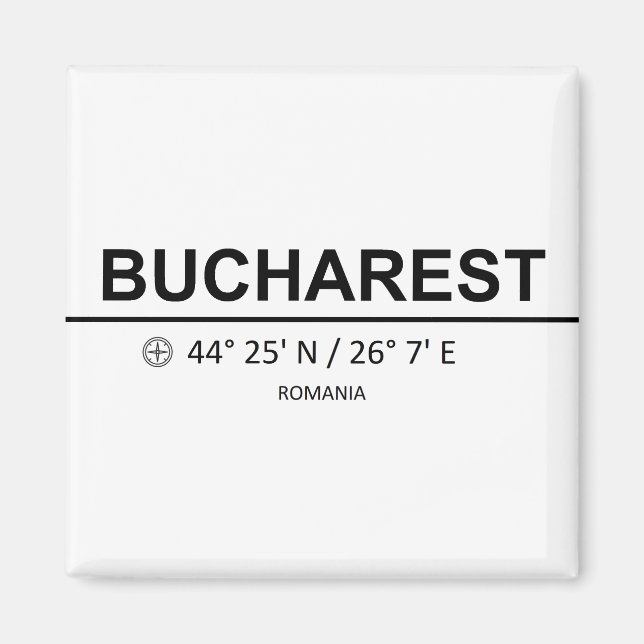 Coordinates Bukarest Magnet (Framsidan)