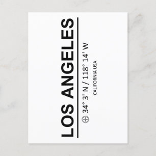 Coordinates Los Angeles Vykort